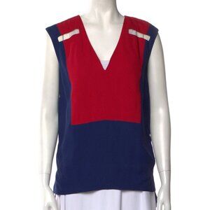Prabal Gurung Color-block Top with Mesh Shoulder Detail